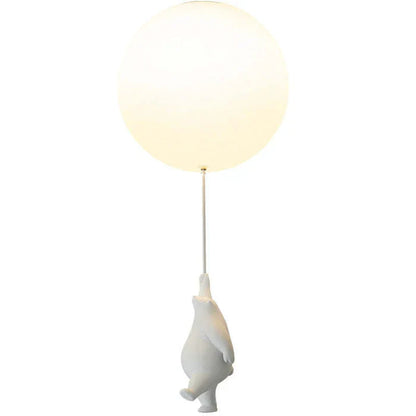 Kinderkamer hanglamp met beer en ballon, speelse plafondlamp met warm led licht voor slaapkamer en woonkamer