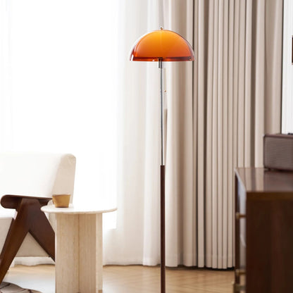 Tavino vloerlamp hout metaal amber woonkamer leeslamp retro design sfeerverlichting moderne staande lamp