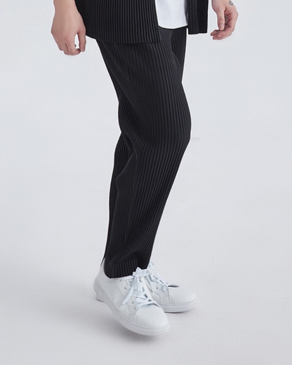 Elastische Mannenbroek Ribbels Losse Fit Comfortabele Stof