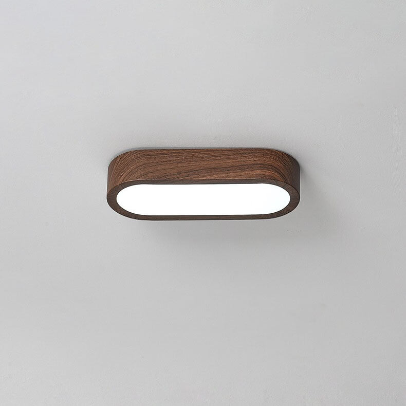 Plafondlamp Hout met Ingebouwde LED 8W – Moderne Flush Mount Verlichting in Natuurlijke Houtnerf Finish