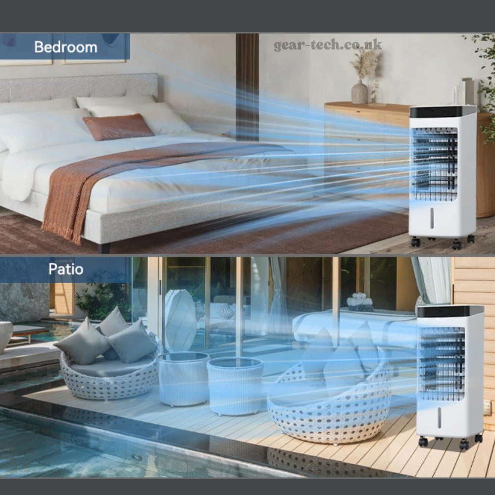 Draagbare Raambloze Aircooler met Afstandsbediening – 3-in-1 Luchtkoeler, Ventilator en Bevochtigingsfunctie voor Thuis en Kantoor