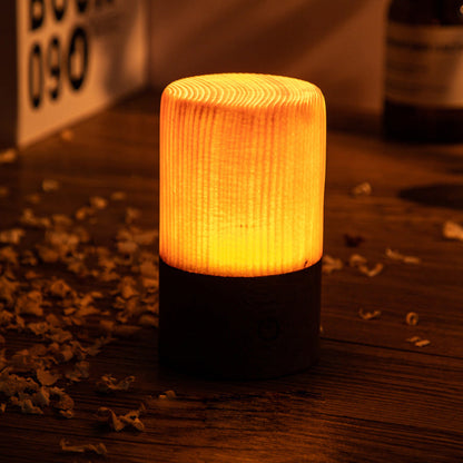 Oplaadbare LED Tafellamp met Touch Control en Houtnerf – Draadloos Stemmingslicht voor Slaapkamer & Bureau
