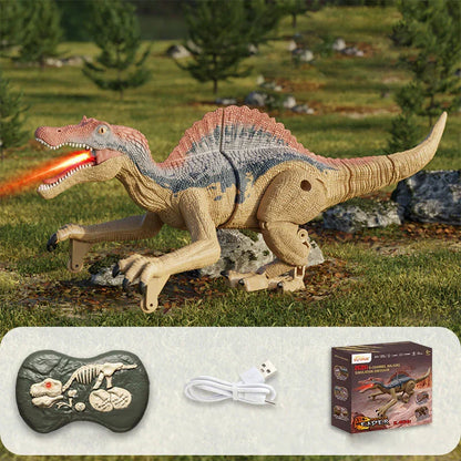 Bestuurbare Prehistorische Speeldino met Mistfunctie – Bewegende Robot Dino voor Kinderen – Oplaadbaar met Afstandsbediening – Dinosaurus Speelgoed met Geluid en Lichteffecten