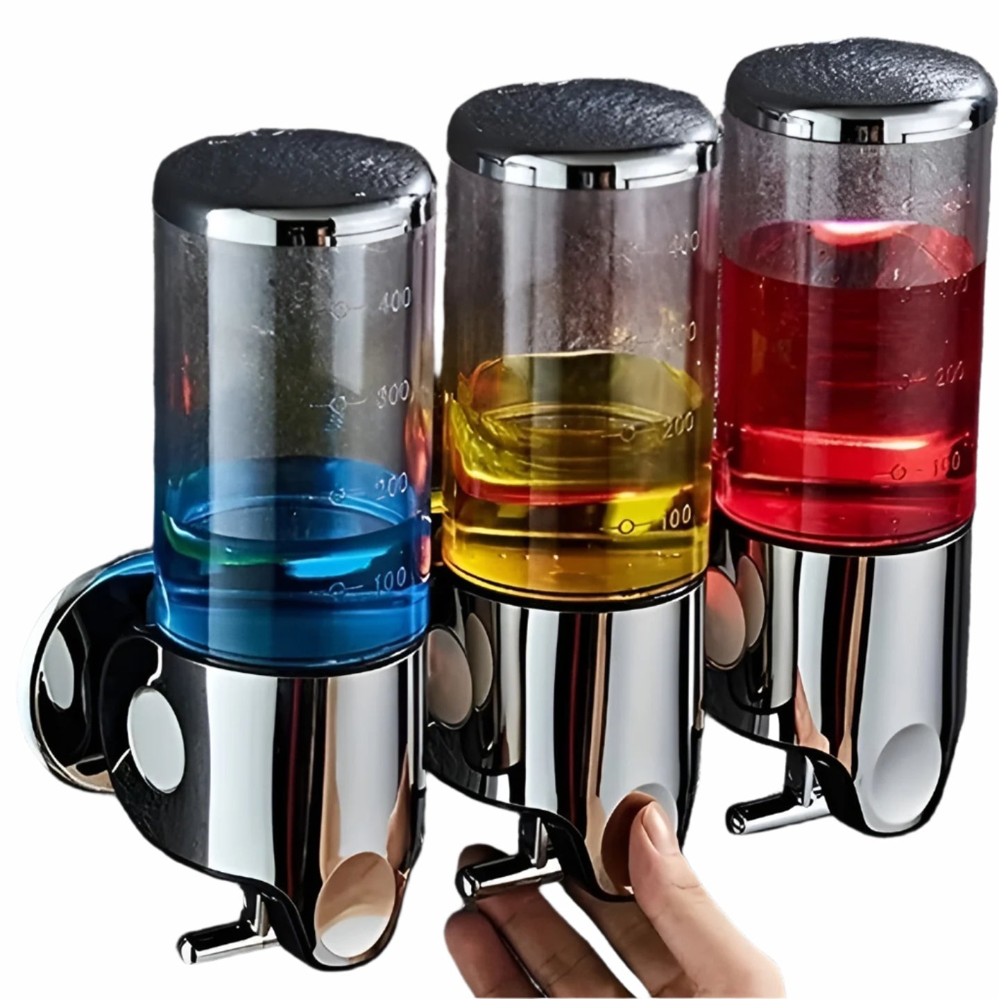 Wandzeepdispenser 500ml Wandmontage RVS Chroom Badkamer Keuken Enkel Dubbel Drievoudig Vloeibare Zeep