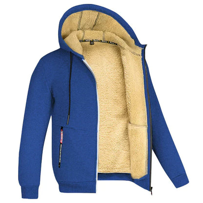 Heren Fleece Hoodie met Rits Warm en Zacht