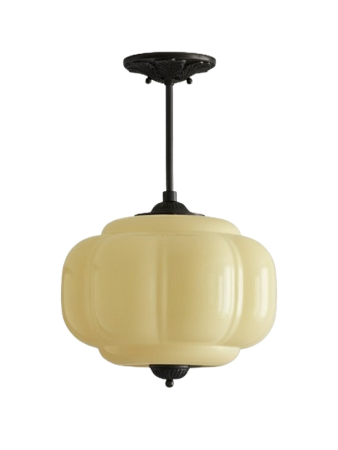 Vintage Melkglas Plafondlamp Geschulpt Rand Wit Roze Groen Blauw Helder Mat Glas Semi-Flush Hanglamp Messing Zwart Finish