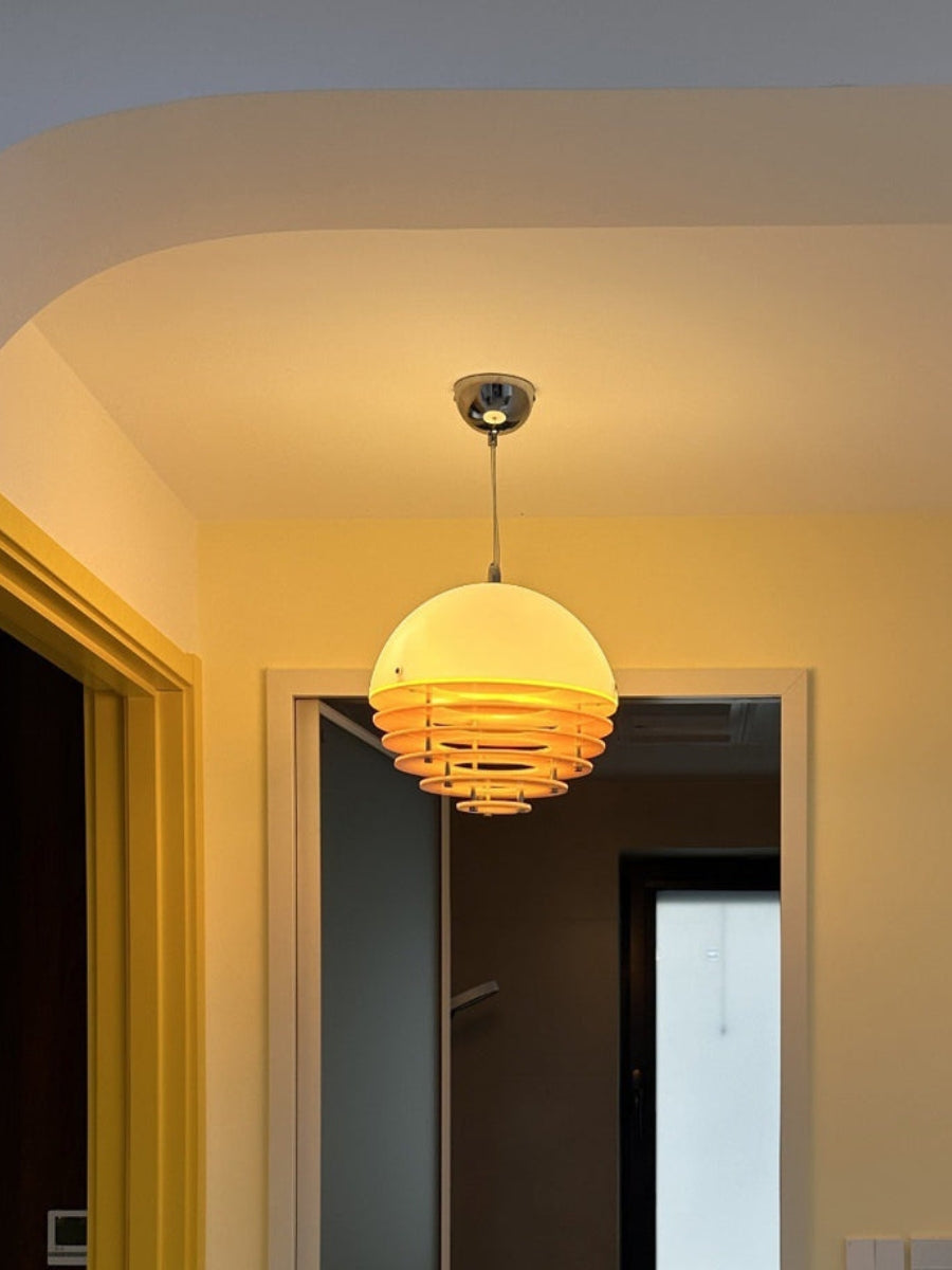 Stijlvolle Hanglamp Bauhaus Design Oranje-Wit Sfeerverlichting voor Moderne Interieurs