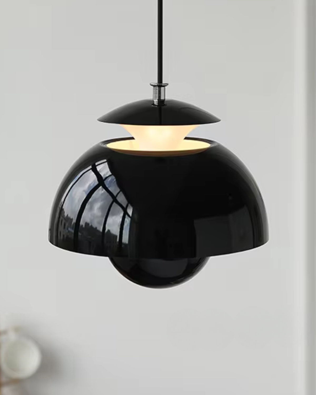 Minimalistische Hanglamp Wit Rond Design Scandinavisch Interieur Eetkamer Slaapkamer Woonkamer Sfeerverlichting