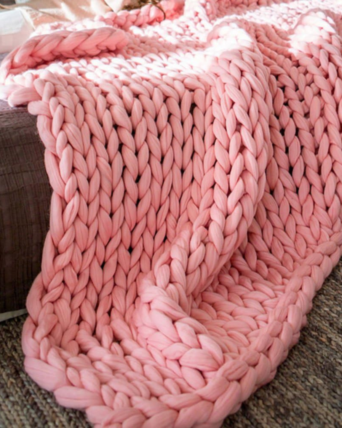 Handgebreid Chunky Plaid – Dik Gebreide Deken in Zachte Chenille voor Bank en Bed