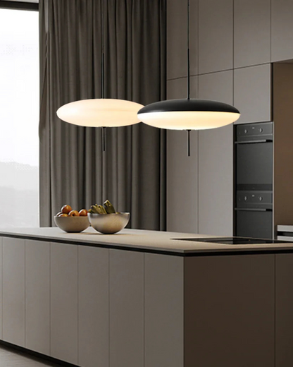 Moderne Hanglamp Met Zwevend Design In Acryl En Metaal Met Warme Diffuse Verlichting