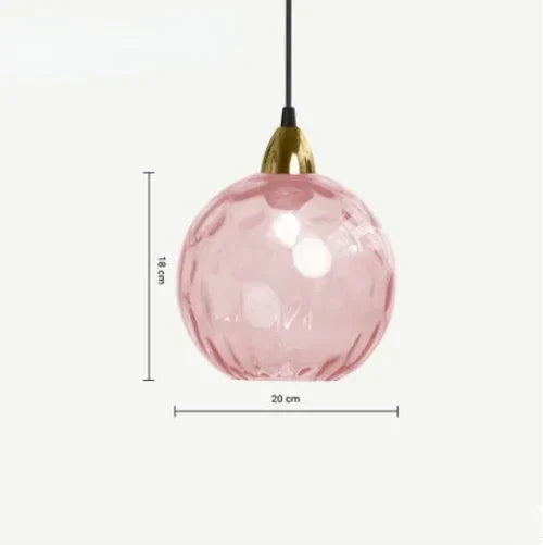 Glazen Bol Hanglamp met Gekleurde Glaskap voor Eetkamer Woonkamer