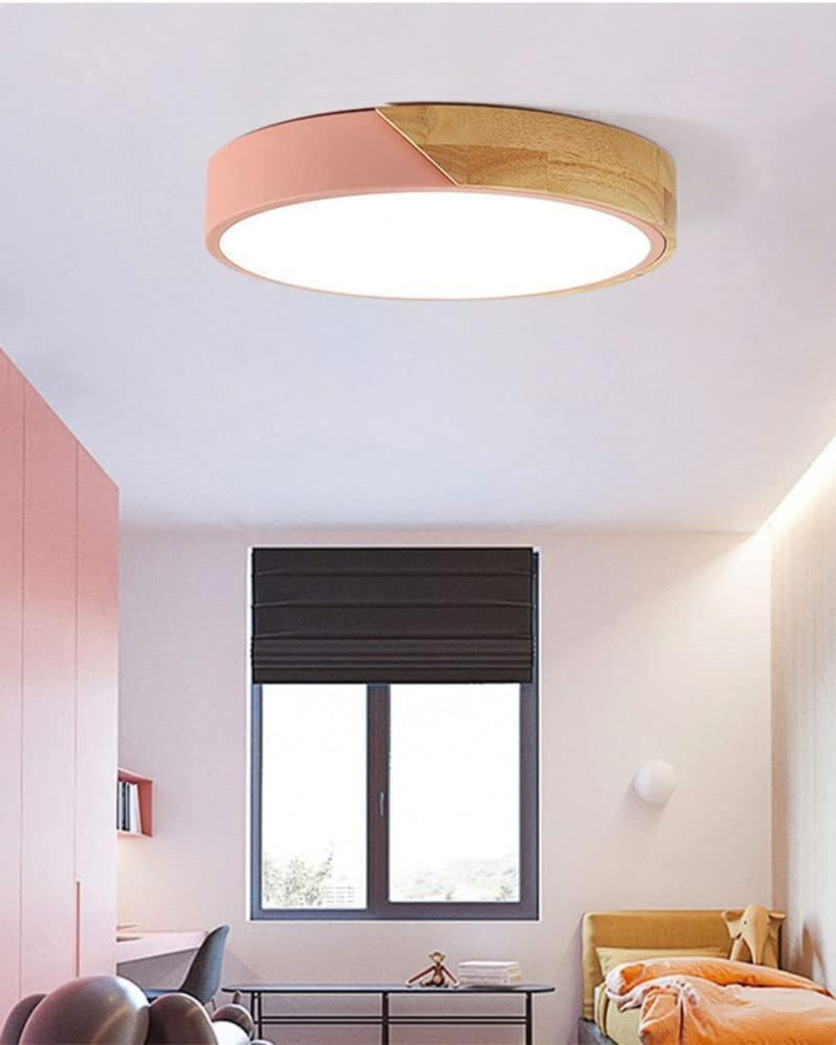 Moderne ronde plafondlamp met houtaccent en LED verlichting – minimalistische designlamp in 23 30 40 50 en 60 cm