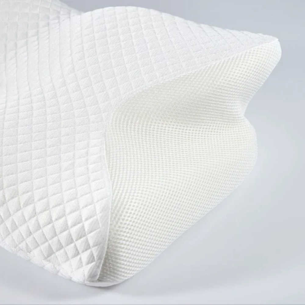 Ergonomisch Nekkussen met Geheugenschuim voor Rug- en Zijslapers Wit Ademend Traagschuim Hoofdkussen