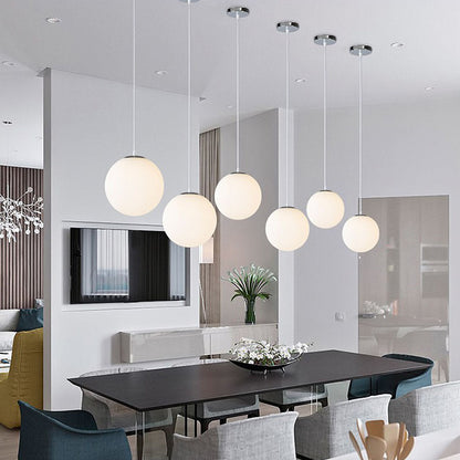 Hanglamp Glas Bol E27 Wit Eettafel Keuken Woonkamer Moderne Verlichting Ronde Hanglamp Minimalistisch Interieur