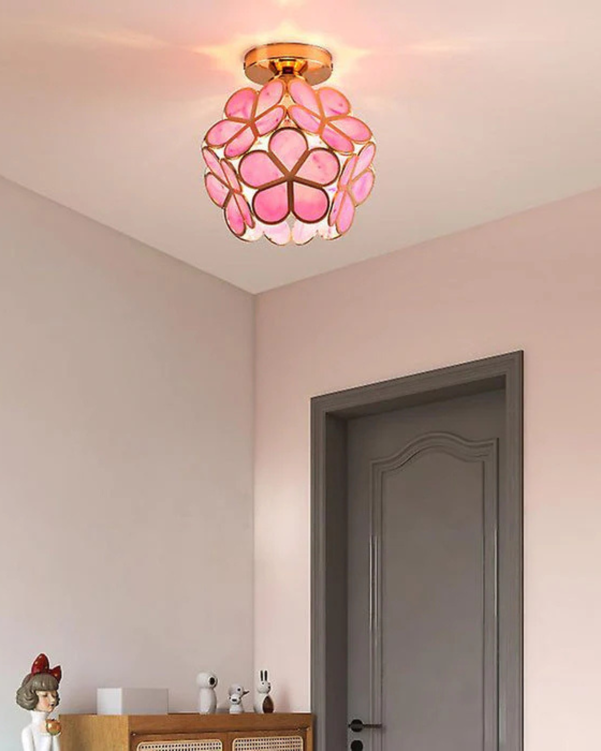 Moderne plafondlamp met bloemdesign in acryl en goudkleurig ijzer – luxe LED designlamp 20 cm