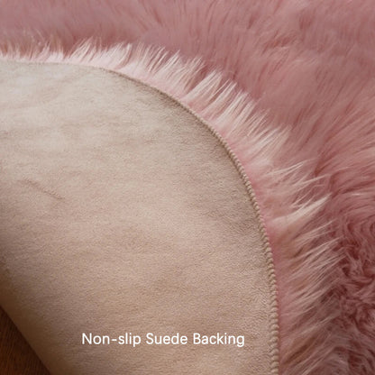 Vloerkleed Schapenvacht Imitatie Pluizig Antislip 60x120cm Slaapkamer Woonkamer Zacht