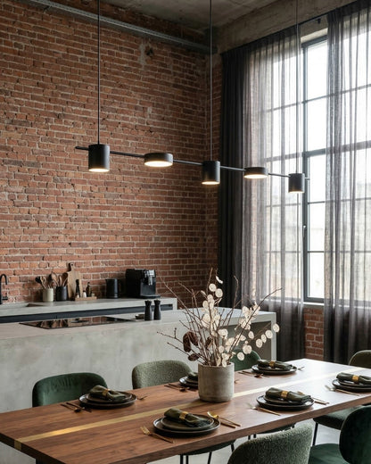 Lineaire LED Hanglamp Helios – Moderne Verlichting met Metaal en Acryl voor Eetkamer en Woonkamer