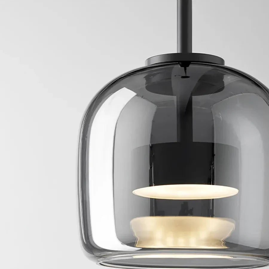 Nordische Hanglamp Glas LED Cognac Rookgrijs Scandinavisch