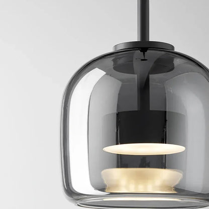 Nordische Hanglamp Glas LED Cognac Rookgrijs Scandinavisch