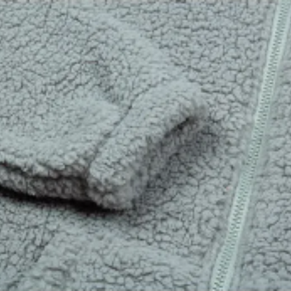 Warme Vrouwen Jasje Sherpa Leren Look Met Zakken