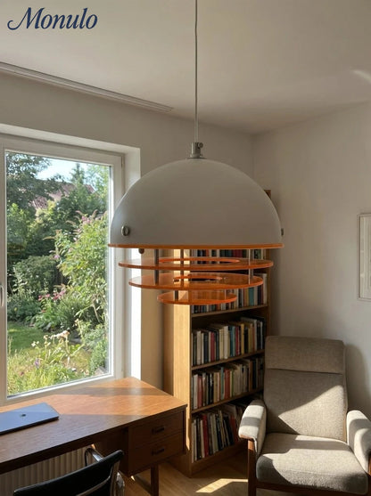 Stijlvolle Hanglamp Bauhaus Design Oranje-Wit Sfeerverlichting voor Moderne Interieurs
