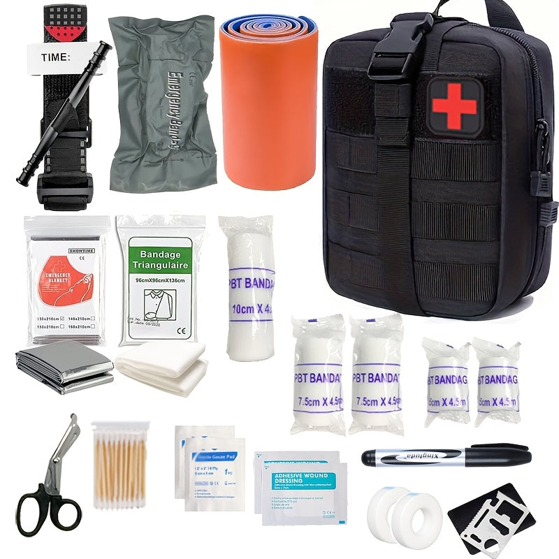 EHBO Kit Compleet Tourniquet Kunststof Textiel Zwart Outdoor Reizen Survival Verbanddoos Eerste Hulp Set Compact