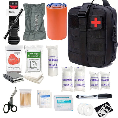EHBO Kit Compleet Tourniquet Kunststof Textiel Zwart Outdoor Reizen Survival Verbanddoos Eerste Hulp Set Compact