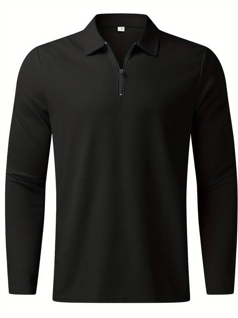 Heren Wafelshirt Lange Mouwen V-Hals Casual Kleding