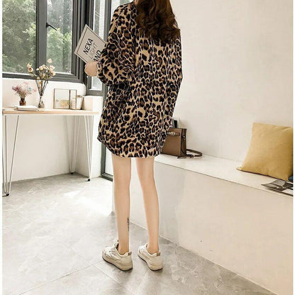 Dames Blouse Lange Mouw Panterprint Moderne Stijl