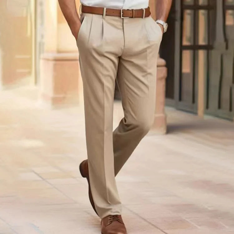Heren Broek Zwart Comfortabel Casual Model