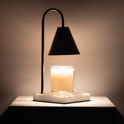 Luxe Kaarsverwarmer Lamp Met Tijdloze Marmeren Afwerking En Vlamloze Warmte