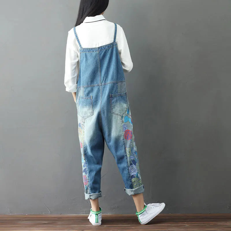 Vrouwelijke Jumpsuit Retro Denim Stijl