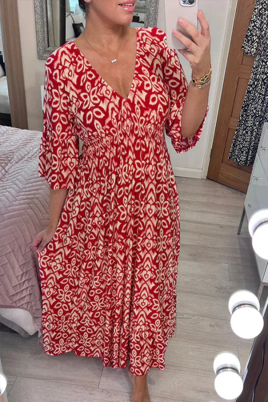 Zomerjurk Bloemenjurk V-hals Casual Damesjurk