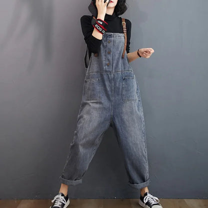 Vrouwen Jumpsuit Retro Denim Overall