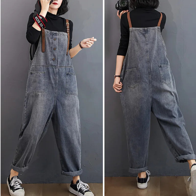 Vrouwen Jumpsuit Retro Denim Overall