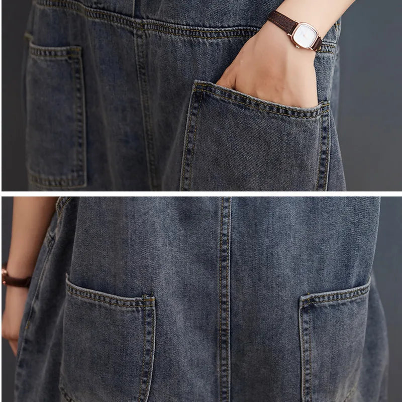 Vrouwen Jumpsuit Retro Denim Overall