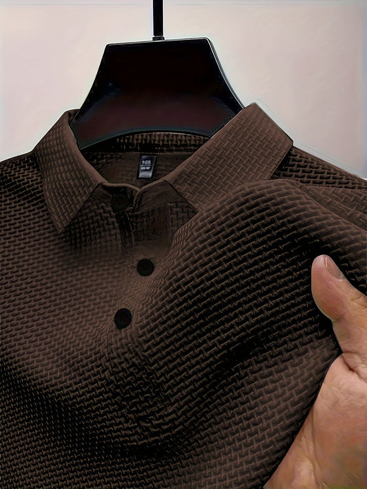 Zomer Shirt Korte Mouw Sportief Jacquard Man - StudioMarella
