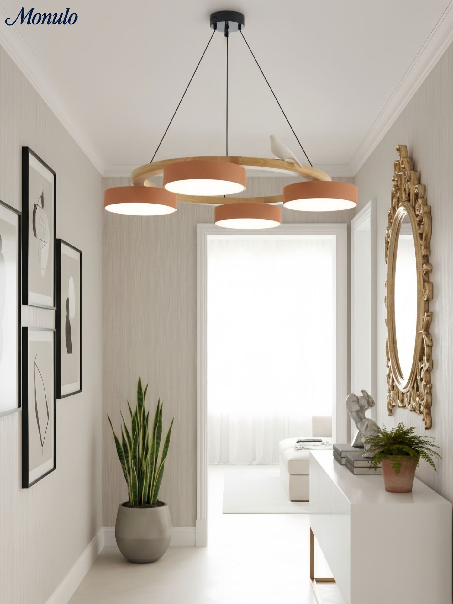 Decoratieve Vogelkroonluchter met Gekleurde Cirkels voor Eetkamer en Woonkamer