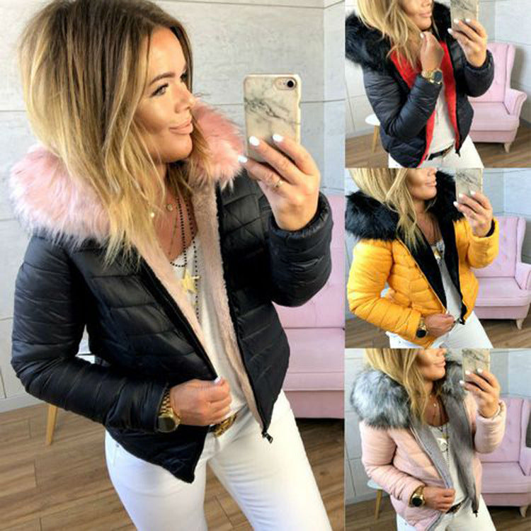 Dames Winterjas Warm Gewatteerd Faux Fur Kapuchon