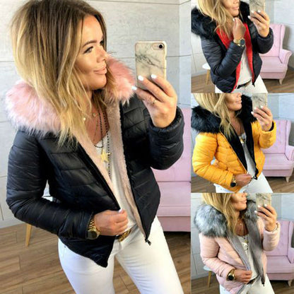 Dames Winterjas Warm Gewatteerd Faux Fur Kapuchon