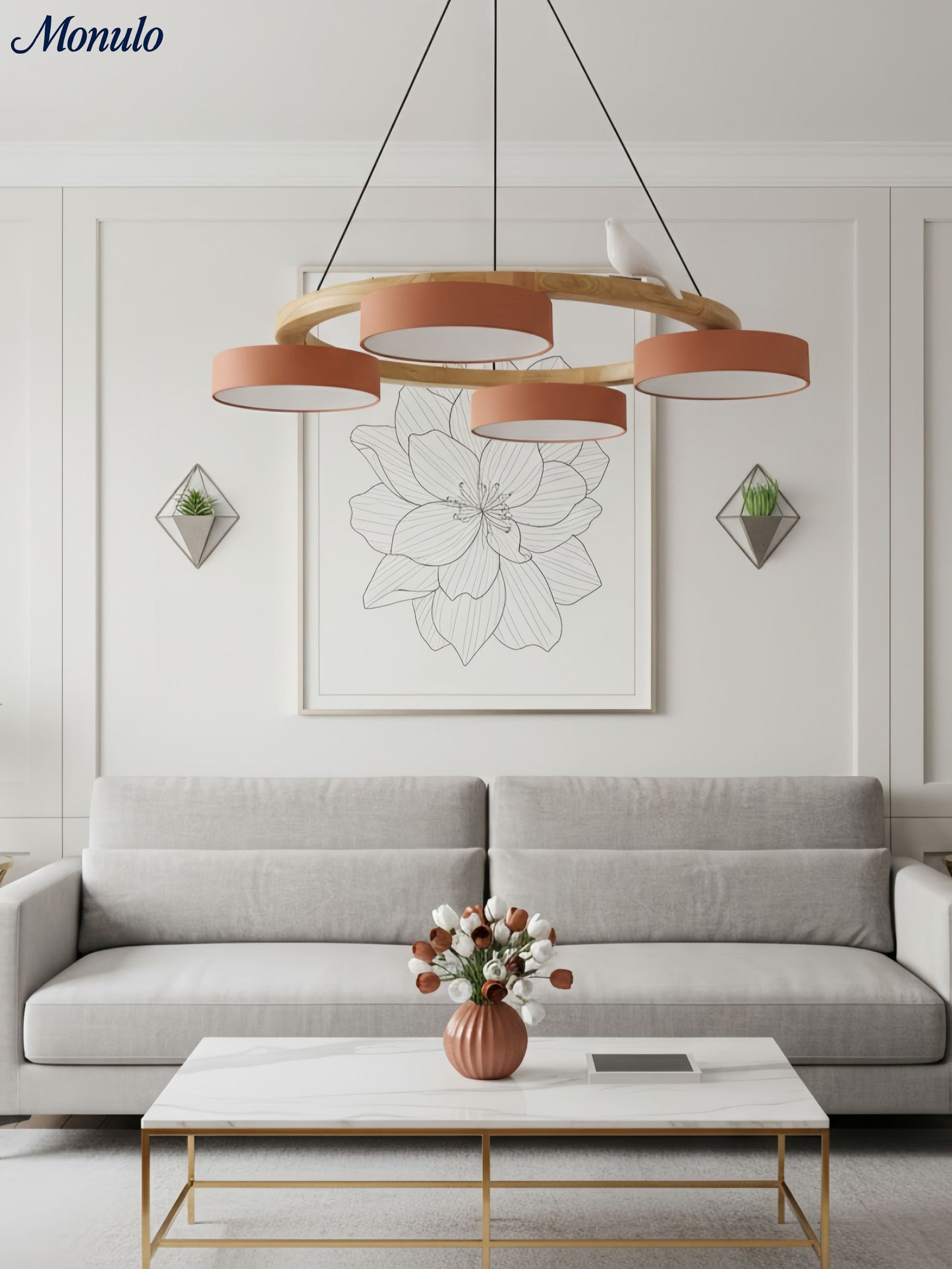 Decoratieve Vogelkroonluchter met Gekleurde Cirkels voor Eetkamer en Woonkamer