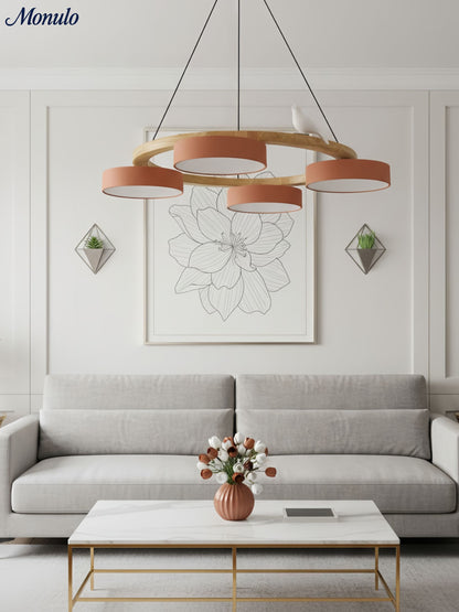 Decoratieve Vogelkroonluchter met Gekleurde Cirkels voor Eetkamer en Woonkamer