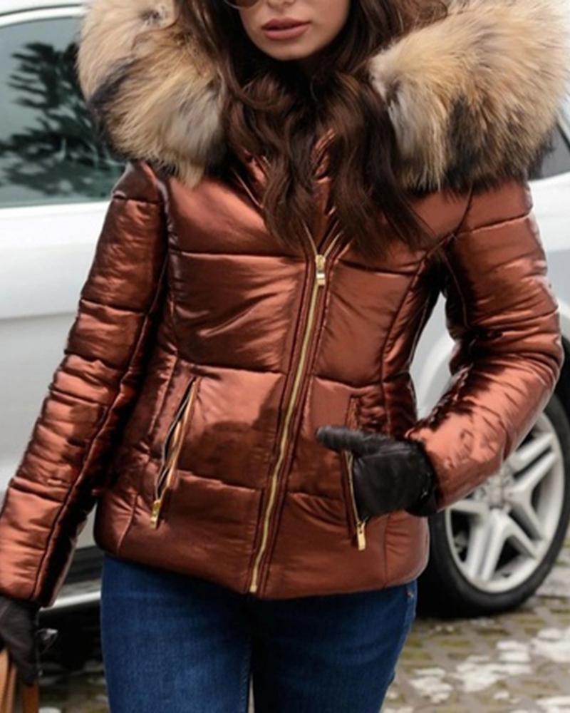 Dames Winterjas Kort Gewatteerd met Bontkraag Luxe Uiterlijk