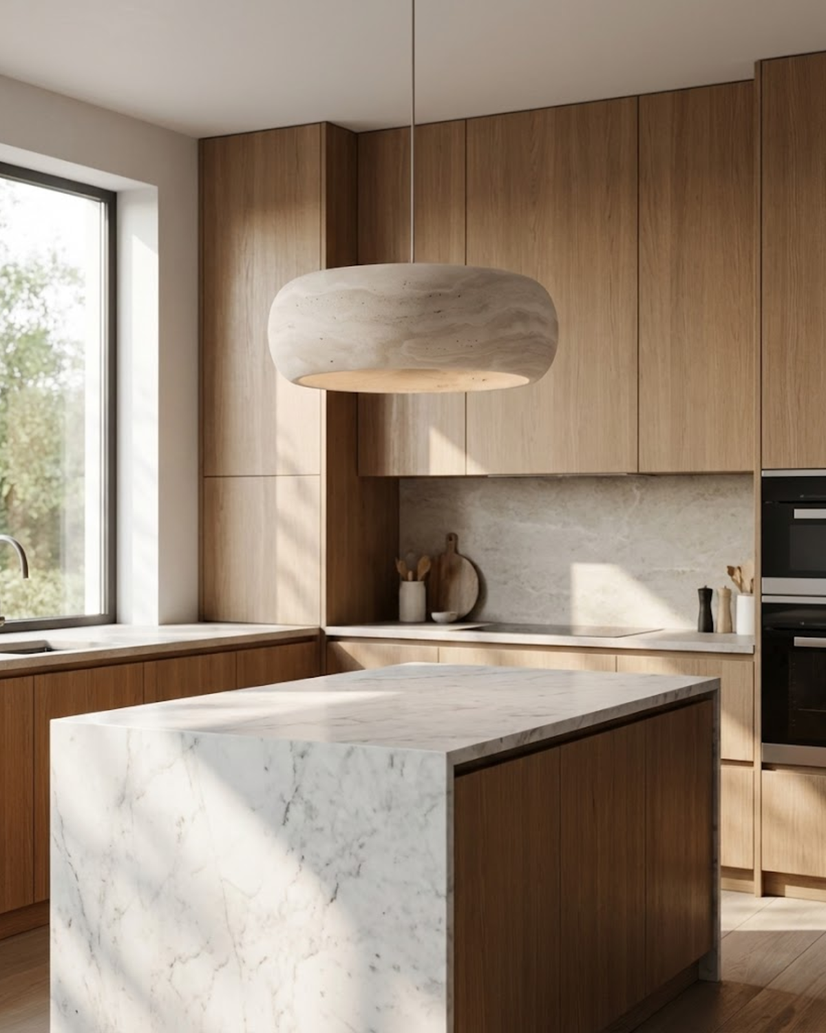 Vintage Hanglamp Crème Steentextuur Wabi Sabi Design | Scandinavische Eetkamer Verlichting Natuurlijke Sfeer Minimalistisch Interieur