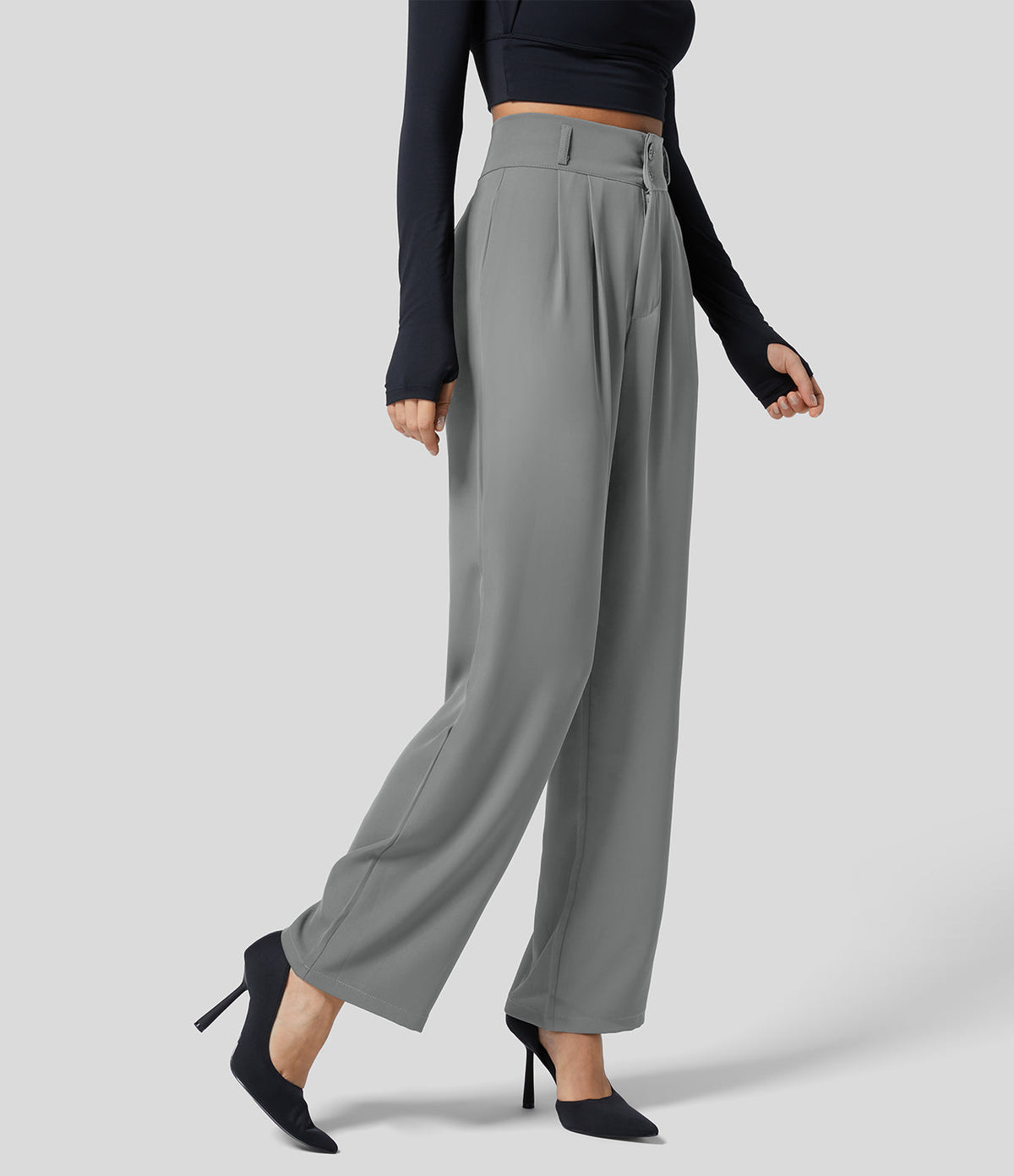 Damesbroek Hoge Taille Rechte Pijpen Comfortabele Fit