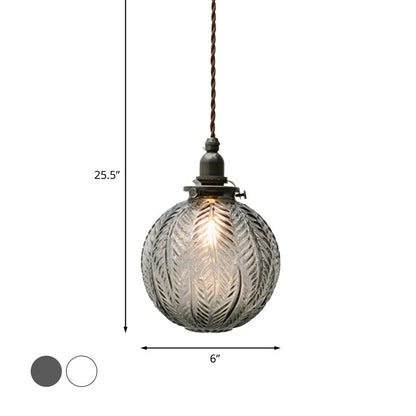 Glazen Hanglamp met Veerdesign – Rookgrijs of Transparant Glas – E14 Fitting – Koloniale Stijl