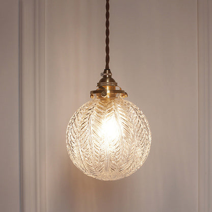 Glazen Hanglamp met Veerdesign – Rookgrijs of Transparant Glas – E14 Fitting – Koloniale Stijl