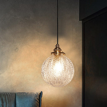 Glazen Hanglamp met Veerdesign – Rookgrijs of Transparant Glas – E14 Fitting – Koloniale Stijl