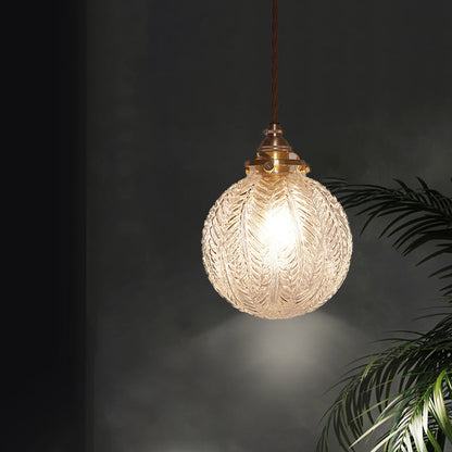 Glazen Hanglamp met Veerdesign – Rookgrijs of Transparant Glas – E14 Fitting – Koloniale Stijl