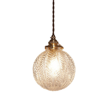 Glazen Hanglamp met Veerdesign – Rookgrijs of Transparant Glas – E14 Fitting – Koloniale Stijl